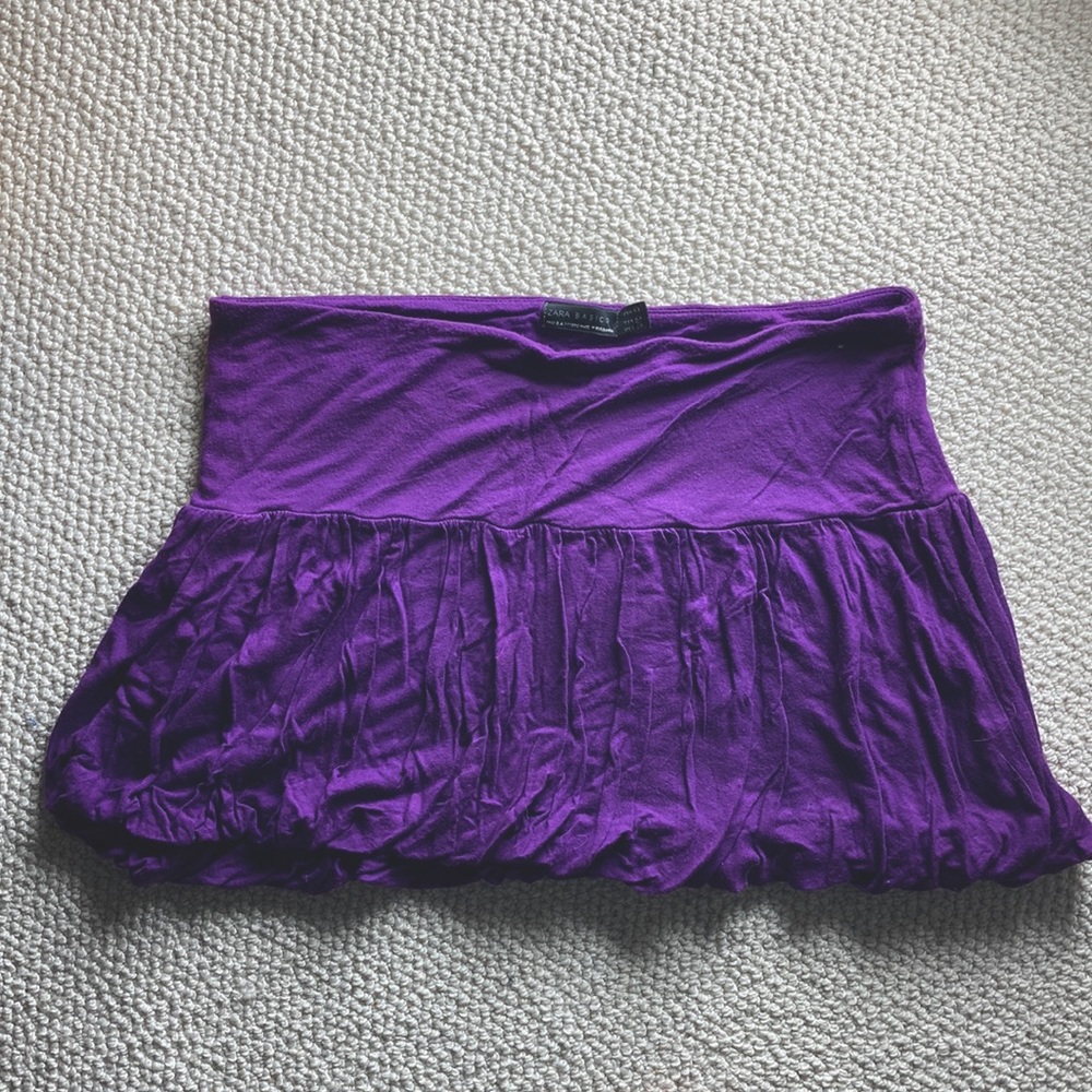 Zara purple jersey mini skirt